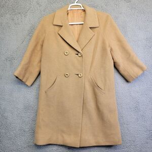 Vintage‎ Marquise Women's Overcoat Size Large? 10 Brown Button Wool Midi Trench